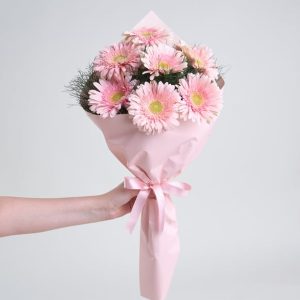 Pembe Gerbera Çiçek Buketi