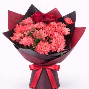 kırmızı papatya buketi