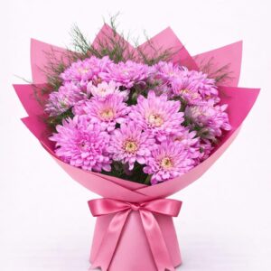 pembe papatya buketi