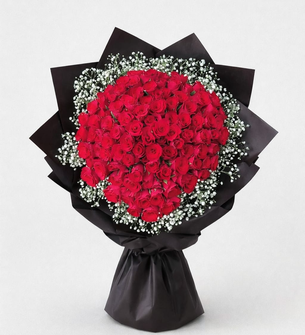 Aksaray çiçekçi aynı gün teslim 101 Kırmızı Gül Buketi
