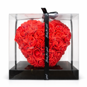 15 cm Kırmızı Gül Kalp Kutu
