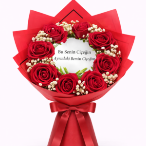 Aynalı Kırmızı Gül Buketi