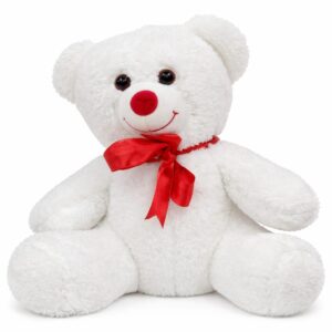 35 cm beyaz peluş ayı Aksaray merkez aynı gün teslim – Şimal Çiçekçilik